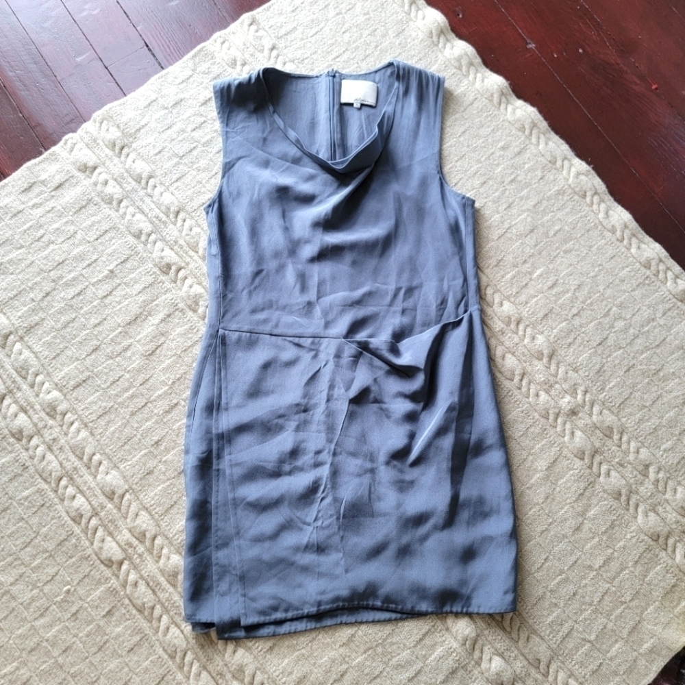 3.1 Phillip Lim Silk Faux Wrap Steel Blue Dress size 8